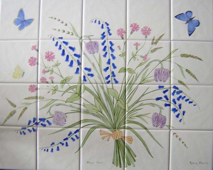 Flower tile murals